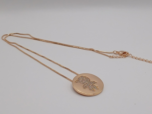 COLAR PINGENTE MENINO CRAVEJADO BANHO EM OURO