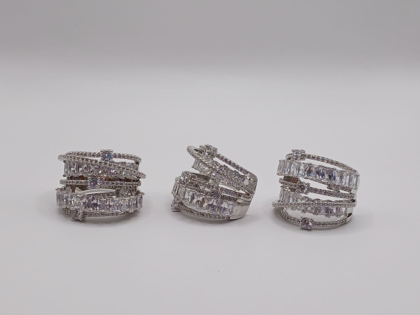 CONJUNTO ANEL E BRINCO RÓDIO BRANCO - Image 5