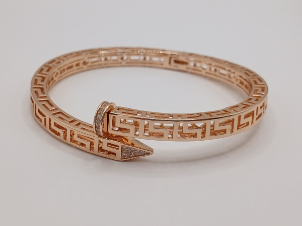 BRACELETE BANHO EM OURO COM DETALHE CRAVEJADO