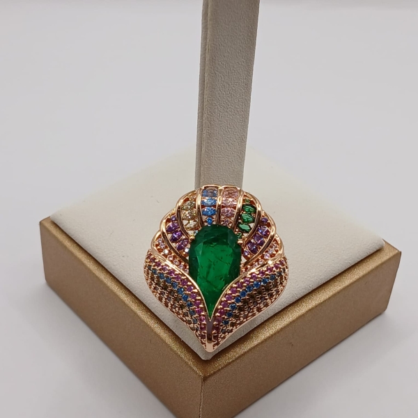 CONJUNTO BRINCO E ANEL BANHO EM OURO - Image 3