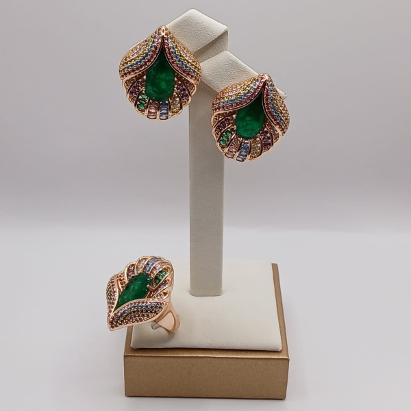 CONJUNTO BRINCO E ANEL BANHO EM OURO - Image 4