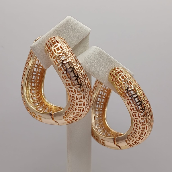 BRINCO DOURADO ARGOLA TRABALHADO